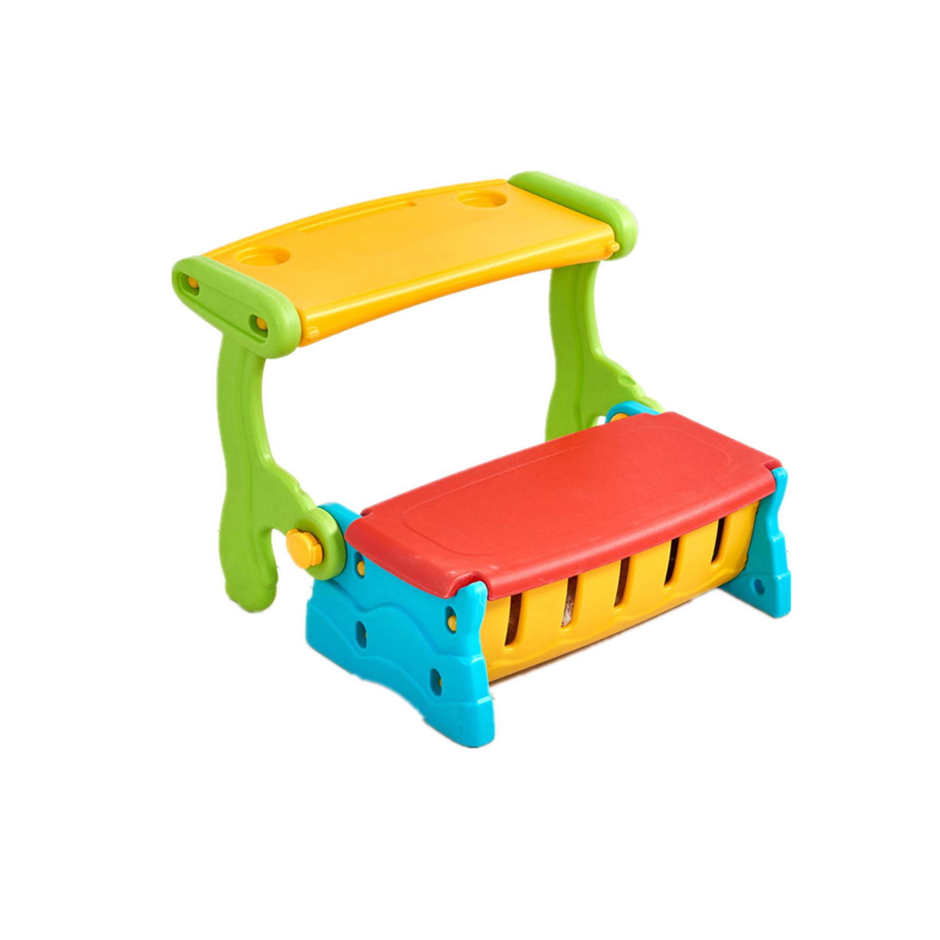 Fábrica directa mesa y silla para niños dos usos para niños pequeños mesas de aprendizaje en una silla de almacenamiento para bebés sofá 2 en 1 multifunción