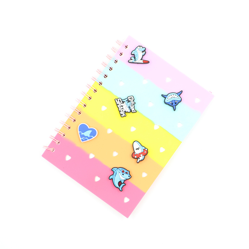 Transfronterizo DIY tiburón de tiburón cuaderno de mano de alto valor creativo tendencia cuaderno lindo simple desprimir hebilla