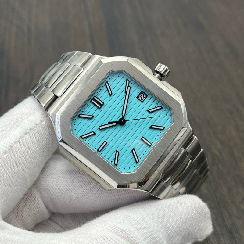 Cross-Border Square Nautilus Watch 5812 Men's Fully Automatic Mechanical Watch Stainless Steel Calendar Luminous Manufacturer Wholesale