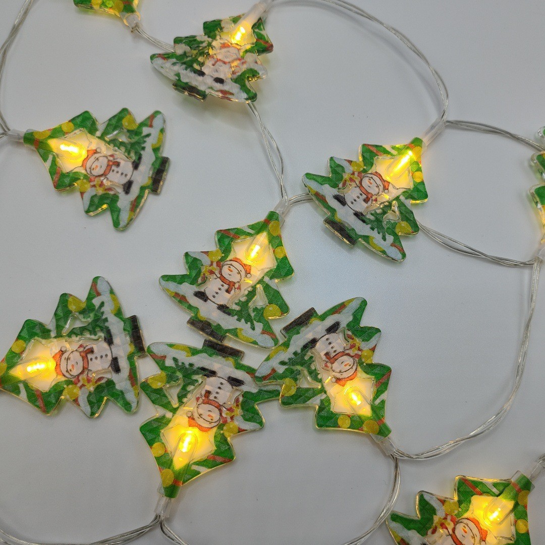 Papá Noel muñeco de nieve luces decorativas colgantes de Navidad colgantes pintados led string de luces diseño de la escena de la tienda