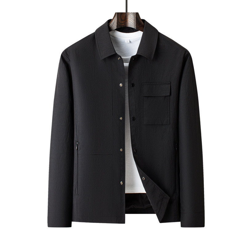 Anti-wrinkle Lapel Men's Jacket Spring and Autumn New Loose All-match Casual Jacket Business Fashion Texture Men's Wear Generation