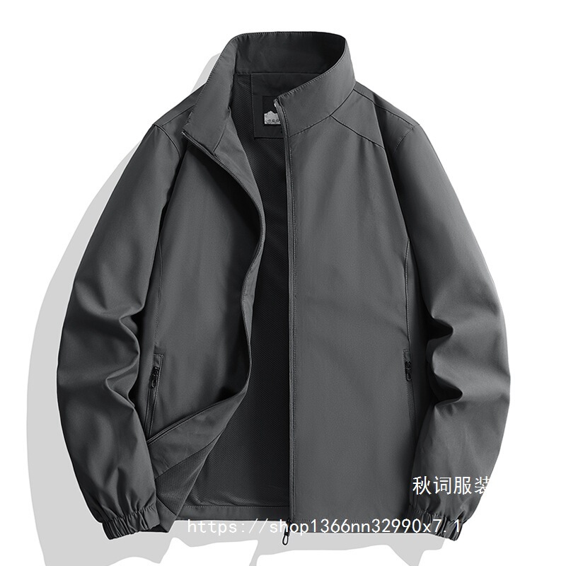 New Soft Shell Mountaineering Hoodless Stand Collar Jacket Men's Spring and Autumn Trendy Brand Outdoor Slim Jacket Workwear Wholesale