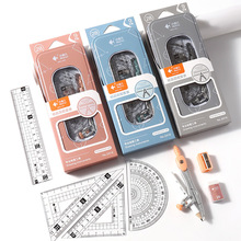 学生精品圆规套装多功能初中生专业绘图工具2b夹铅笔锌合金圆规批