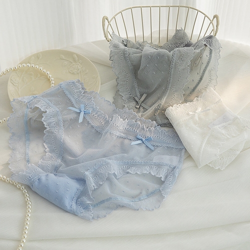 Pure Desire Lace Panties Feminine Low Waist Girls Briefs Thin Breathable Pure Cotton Crotch Seamless Panties Carefully Selected