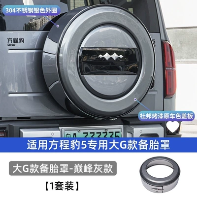 Spare wheel cover tire cover modification, smart driving version - equation-leopard-5-equator-5-large-g-model-spare-tire-cover-dupont-paint-gray