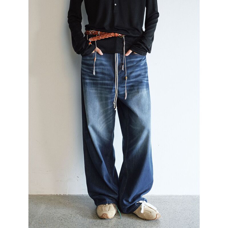 Early Autumn New Washable Casual Lightweight Mid-Waist Drawstring Tencel Denim Pants for Women V9288