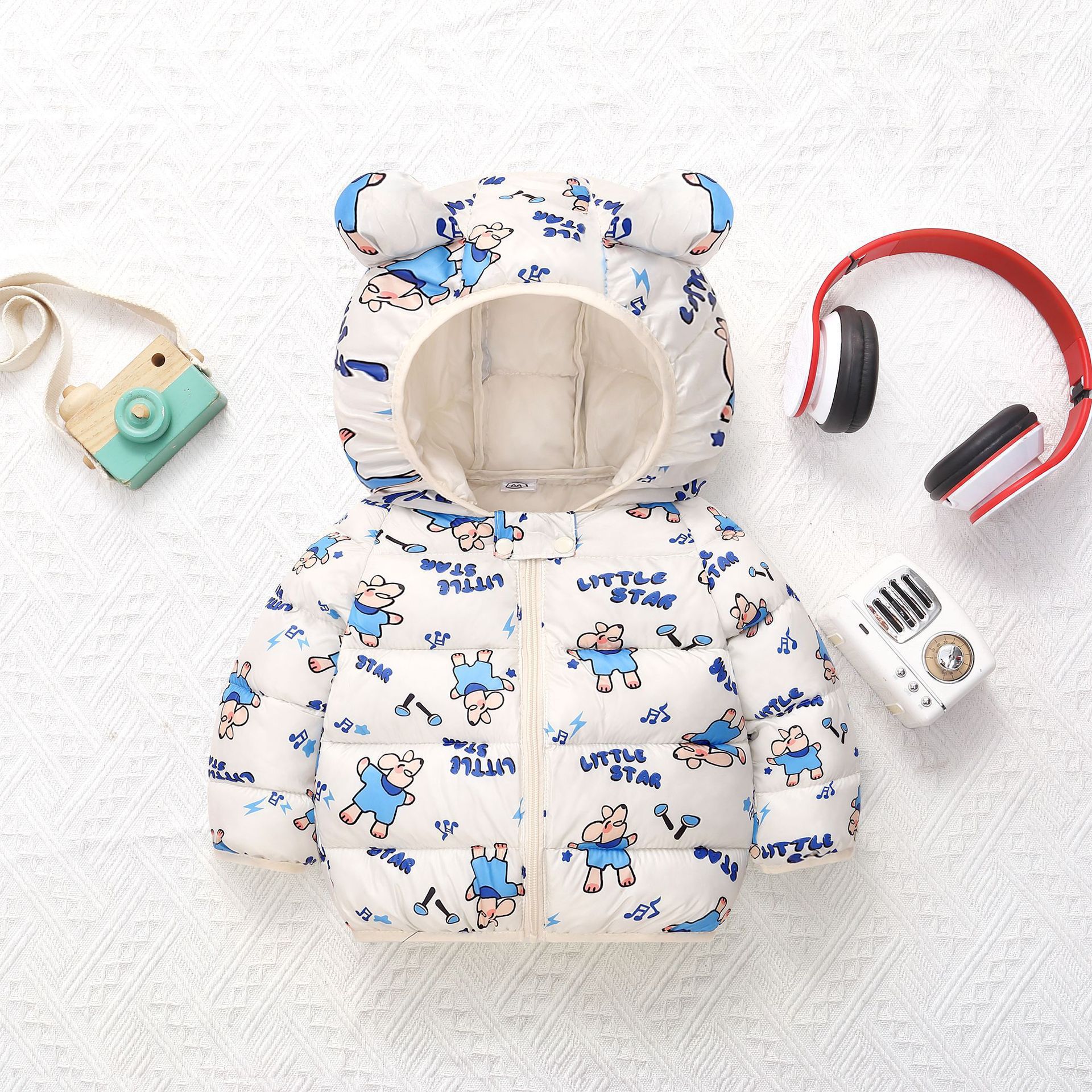 Ropa infantil de comercio exterior 2025 primavera, otoño, invierno, nuevo tipo de dibujos animados, ropa de algodón para niños, ropa de algodón para niños y niñas