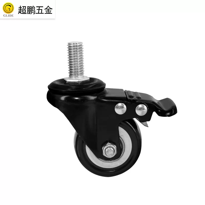现货1.5 2寸静音万向轮带刹车丝杆家具轮 轴承轮定向金钻脚轮批发