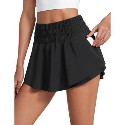 2025新款跨境代发女式运动短裤 高腰荷叶边裙跨境代发|ms