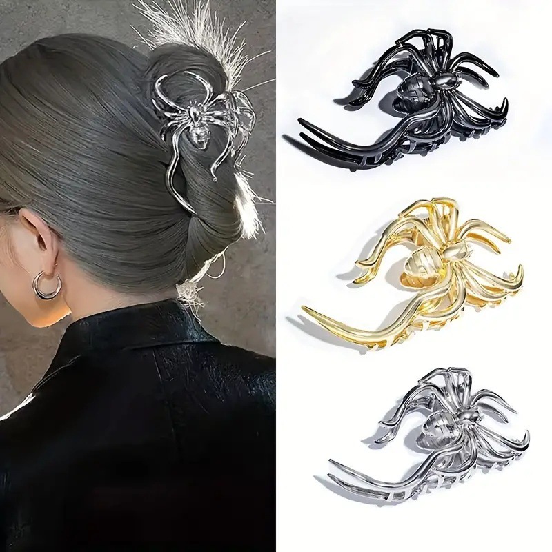 65g Weight Hair Claws Hair Accessories Type 1 Piece Quantity Halloween Hip-Hop Retro Funny Women's Spider Metal Plating Hair Claws