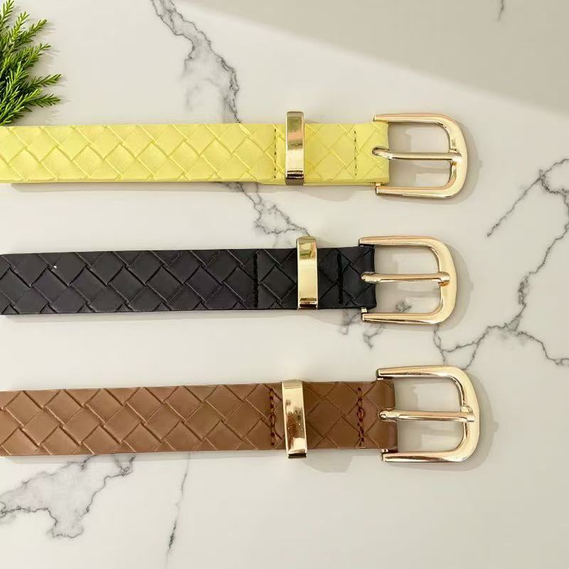 새로운 여성 벨트 패션 짠 패턴 합금 핀 버클 벨트 다목적 장식 벨트 청바지 벨트 여성