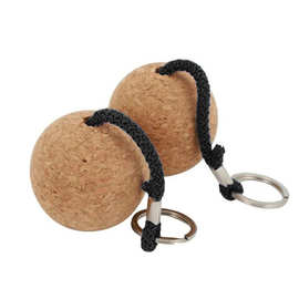 厂家直销软木球钥匙圈装饰软木塞铃铛钥匙简约风软木球钥匙扣挂饰