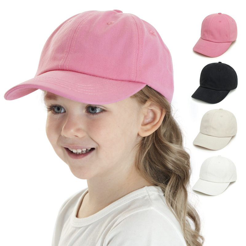 Baseball Cap Kidsren's 2022 New Cross-Border Outdoor Casual Versatile Peaked Cap Pure Color Curved Brim Sun Hat 9 Colors