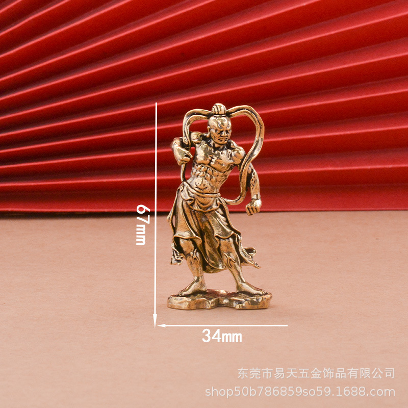 創造的な純粋な真鍮の装飾品、武の富の神、武の聖人、青龍三日月刀、銅彫刻工芸品、卸売