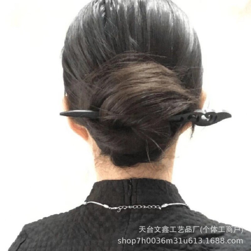 模造黒檀のヘアピン、古代風のモダンなヘアピン、中国風のヘアピン、漢服の日常的なシンプルな木製ヘアピン|undefined