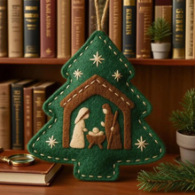 �羳Nativity Scene Christmas Tree Ornament�ֹ�ë���}�Q�b�Ʒ
