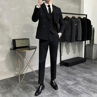suit Men's Korean Style Slim-fit Black Youth Suit Pants Duffy Handsome Suit