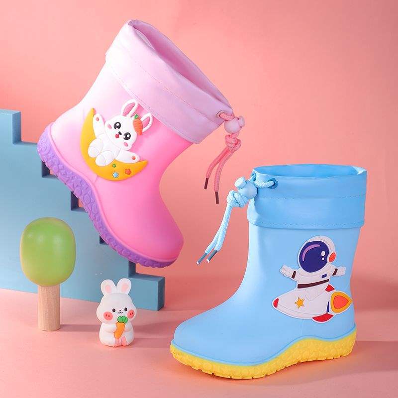 Children's Rain Boots for Boys and Girls during the Back-To-School Season, Non-Slip Waterproof Water Shoes for Kindergarten [Upgraded Soles]