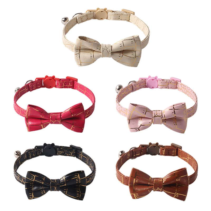 Аминге новые товары для домашних животных с позолотой ПУ лук кошачий ошейник цветной пряжки кортиковый котенок ошейник