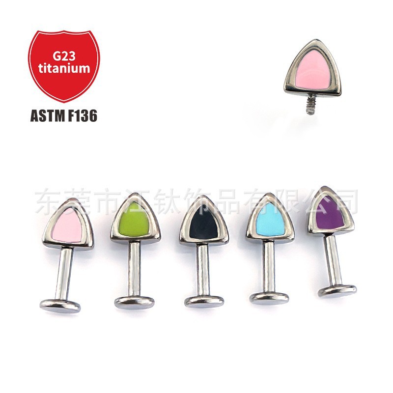 Pointed titanium steel lip stud product view