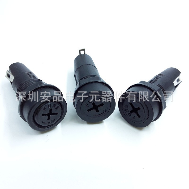 一字/十字型 OP520保险丝座 5*20保险座 开孔12.5mm 10A250V 6.3A