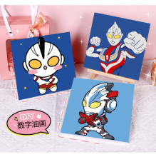 奥特曼数字油画儿童diy画画填色填充油彩画卡通动漫手工画diy油画