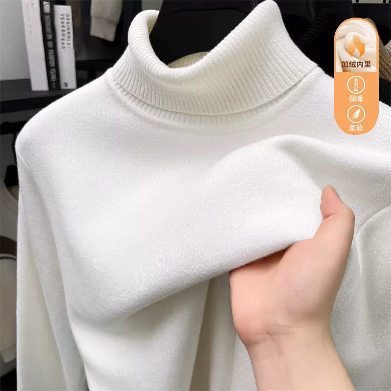 Встроенный бархатный свитер с высоким воротником мужской осенью и зимой