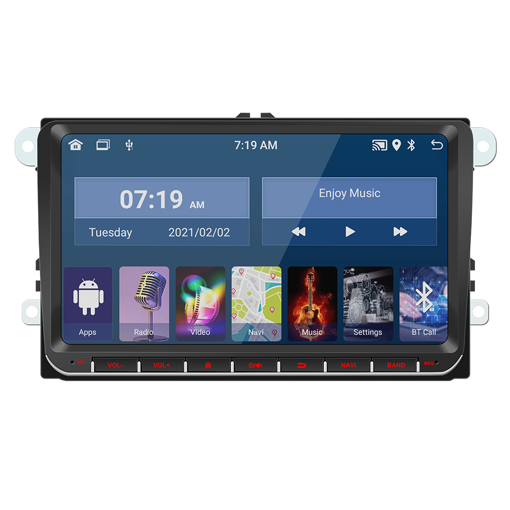 Radio de coche con pantalla táctil capacitiva de 9 pulgadas, GPS Android, CarPlay, control central y dispositivo de navegación para coche.