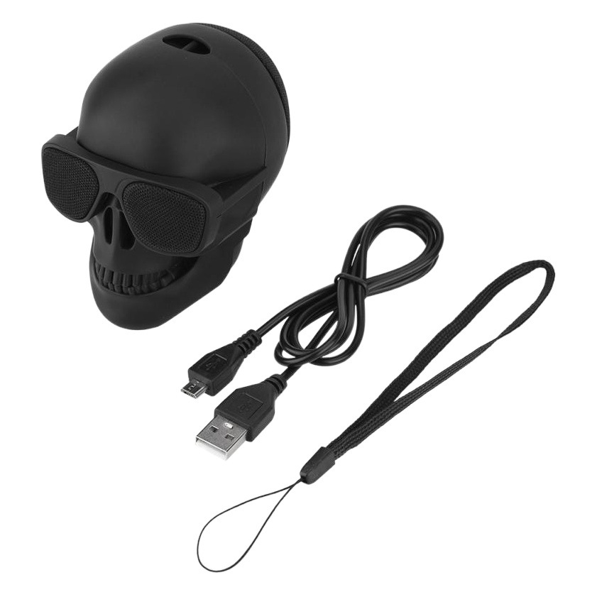 Popular mini cráneo Altavoz Bluetooth inalámbrico al aire libre conveniente dibujos animados hueso fantasma cabeza regalo subwoofer