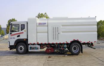 Dongfeng Huashen Pure Electric Cleaning and Sweeping Vehicle, 22 Cubic Meters, Small Three-Axle Dump Truck, Self-Unloading, Supplied to Africa for New Energy Water Spraying