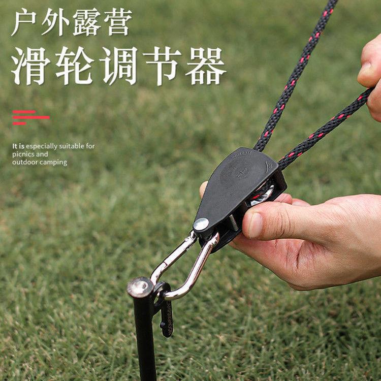 1/4inch outdoor canopy camping camping metal pulley fixed adjuster tent hook lanyard windproof rope