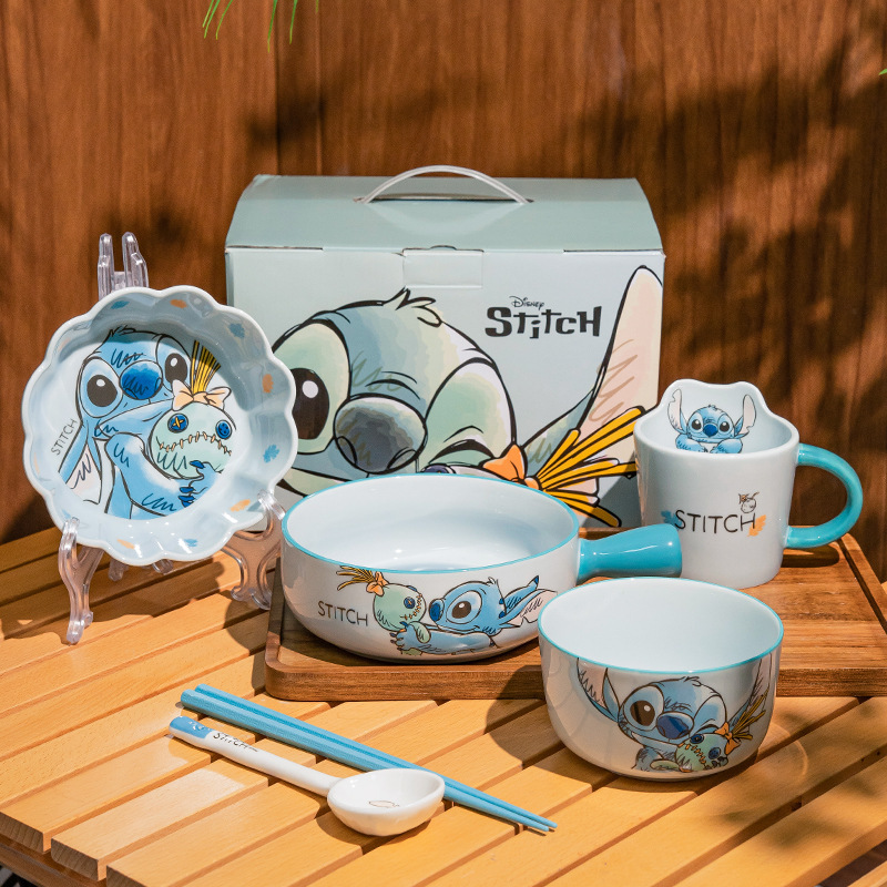 Conjunto de platos de cerámica de Steele, cuenco encantador, taza de agua, caja de regalo de fresa, oso, regalo de mujer, platos