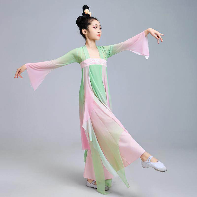 Classical Dance Performance Costume for Women, New Elegant Ancient Costume Hanfu Set, Suitable for Art Exams, Zhezhi Dance, and Elegant Lotus Dance Attire Classical Dance Performance Costume for Women, New Elegant Ancient Costume Hanfu Set, Suitable for Art Exams, Zhezhi Dance, and Elegant Lotus Dance Attire