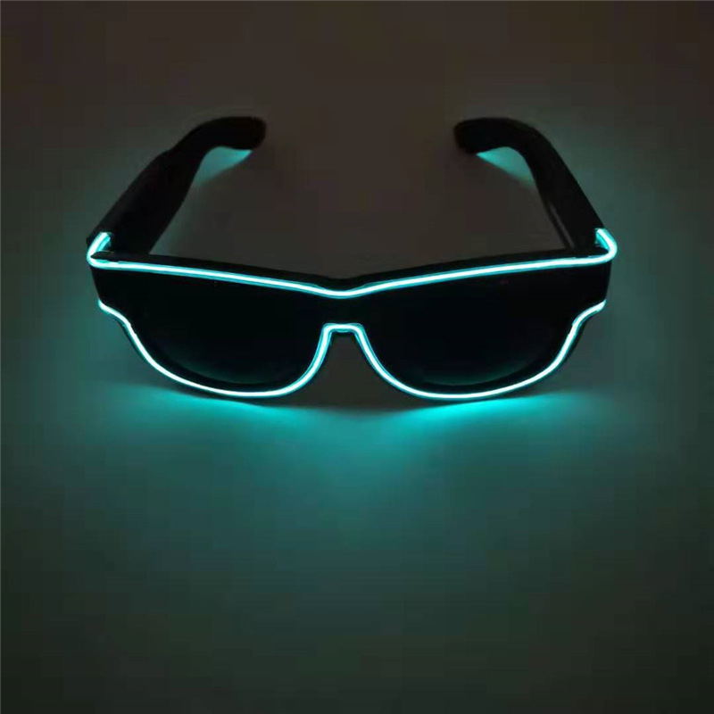 Fabricante suministro de gafas luminosas inalámbricas recargables de luz fría, gafas luminosas transfronterizas de discotecas, bares, fiestas, gafas luminosas LED