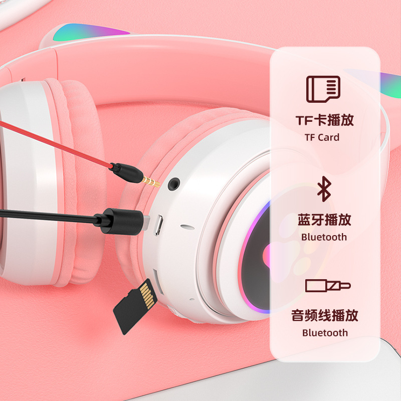 猫耳bluetoothイヤホンのヘッドセットのファーウェイのアップルは無線運動のランニングの電気競争のイヤホンのヘッドセットの5.3を適用します。|undefined