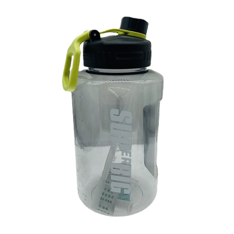 Celebridad de Internet deportes de gran capacidad taza de plástico con mango paja hombres y mujeres chica corazón pareja fitness portátil taza de agua portátil