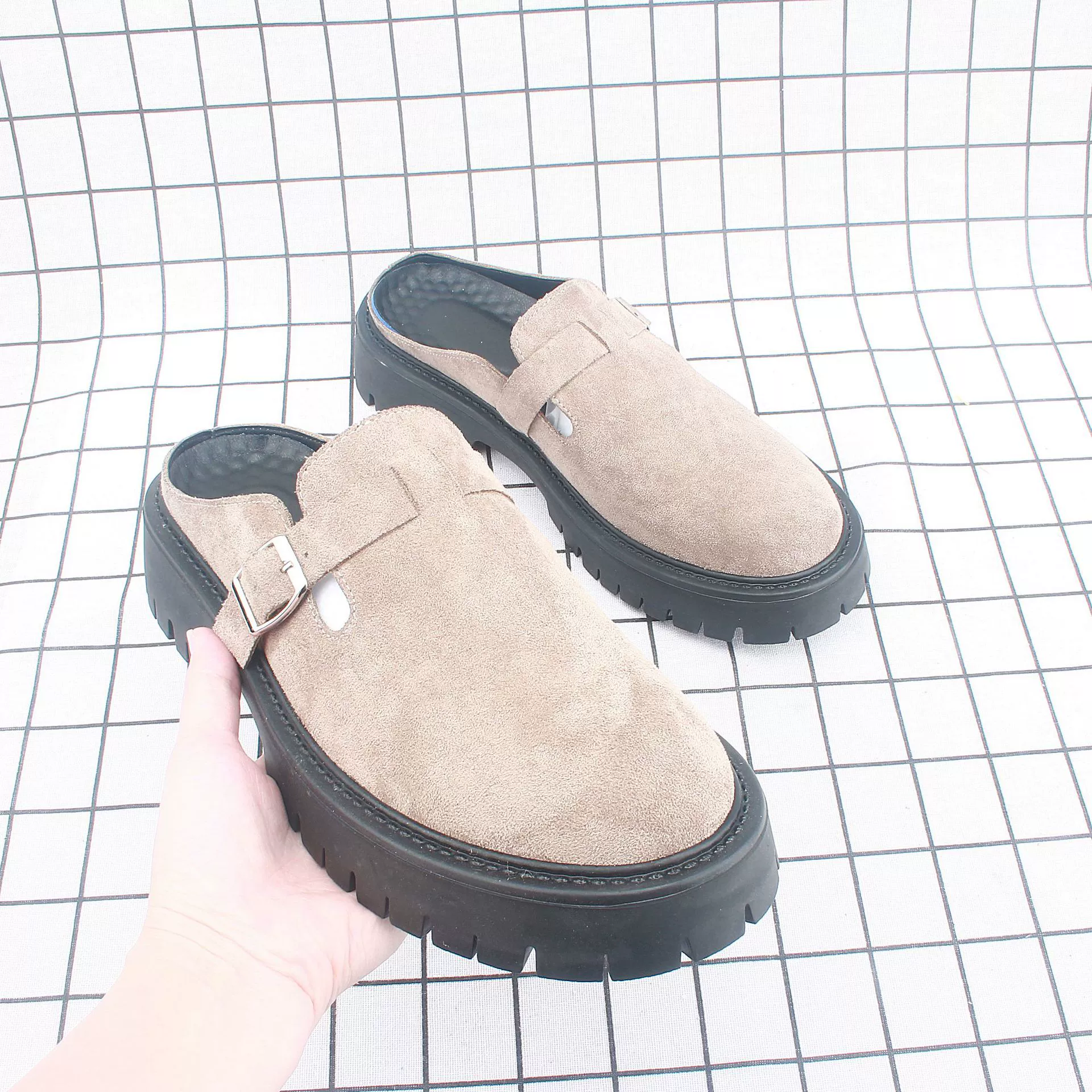 Универсальные мужские мокасины на толстом каблуке, новинка весны 2025 года, с пряжкой, ретро-стиль, на толстой подошве, в стиле Birkenstock