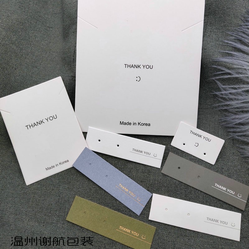 THANK YOU饰品卡片烫金耳钉耳环项链挂饰卡片耳饰包装卡纸现货