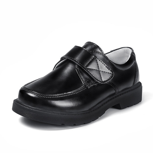 Boys' Leather Shoes, Black, Second Layer, Student Magic Tab, British Style, Children's Single Shoes, Etiquette Shoes, School Performance Shoes