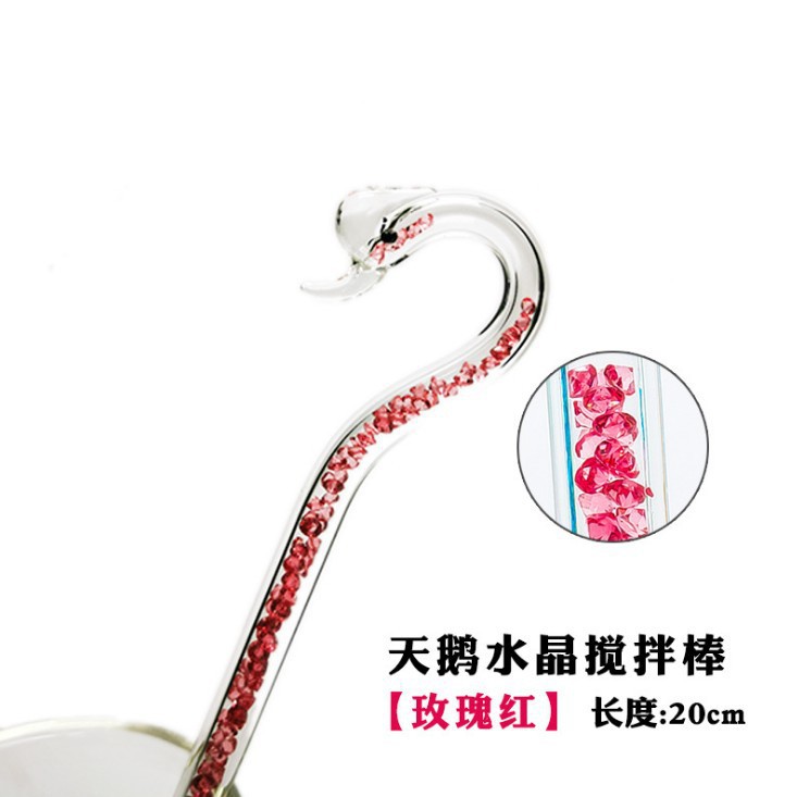 Cisne varilla de agitación de alta temperatura resistente a la varilla de vidrio café leche en polvo cóctel regalo para novia Día de San Valentín ventas directas de la fábrica