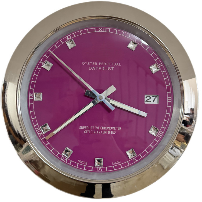 New Wall Clock for Living Room Decoration, Metal Luminous Wall Clock, Light Luxury High-End Feel, Foreign Trade Cross-Border