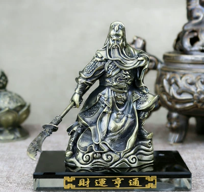 Car Ornaments Alloy Guan Gong Car ornaments - fortune-black-bronze