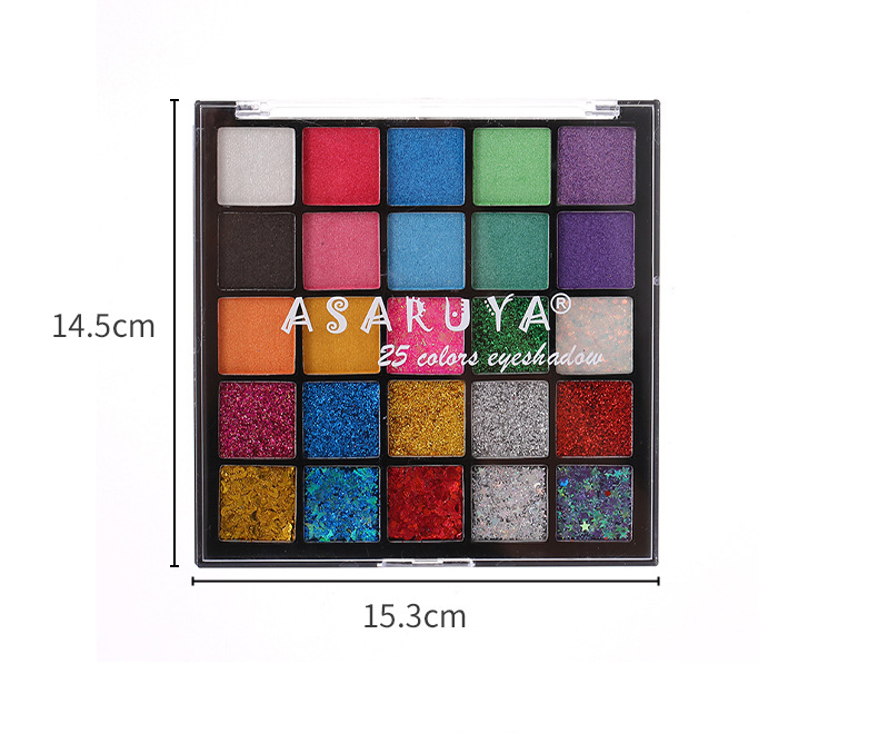 25-color eyeshadow palette, large sequins, super sparkling pearlescent, Children's Day student stage performance makeup set, student cosmetics undefined