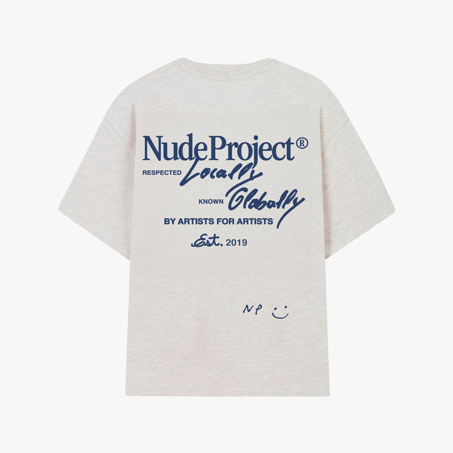 Nude Project T-shirt Respected Locally Known Globally Heather Grey