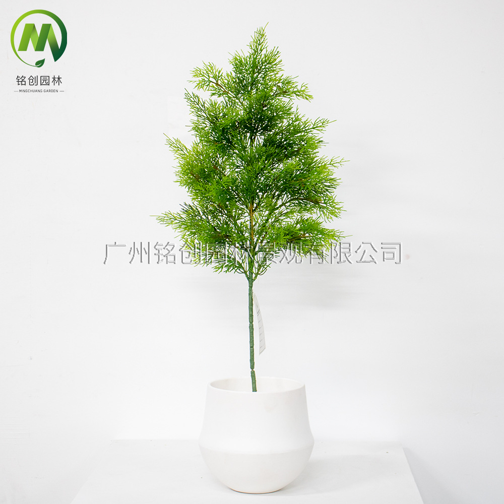 Simulación de ramas de pino, hojas de cedro, ramas de frutas, flores de pino de bienvenida, pino de belleza, podocarpus, bonsái, hojas insertadas, decoración de árboles de Navidad, ramas de pino falsas