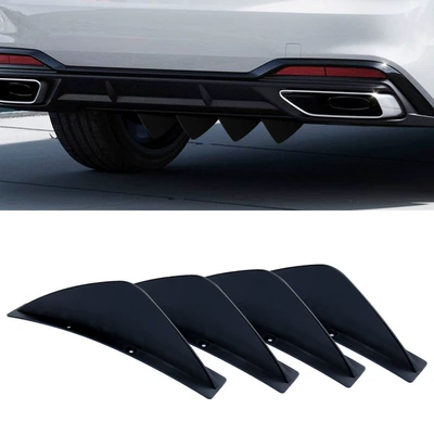 Car modification universal arc-shaped curved rear spoiler bright black carbon fiber bumper chassis decorative deflector