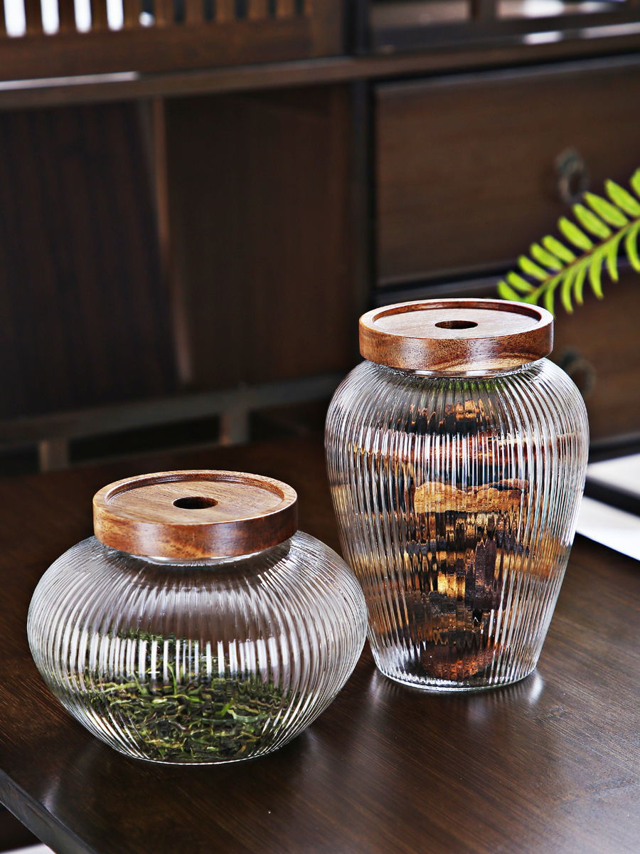 Glass Sealed Jar Storage Jar Kitchen Storage Jar Tea Jar Storage Jar Bottle Coarse Grain Jar