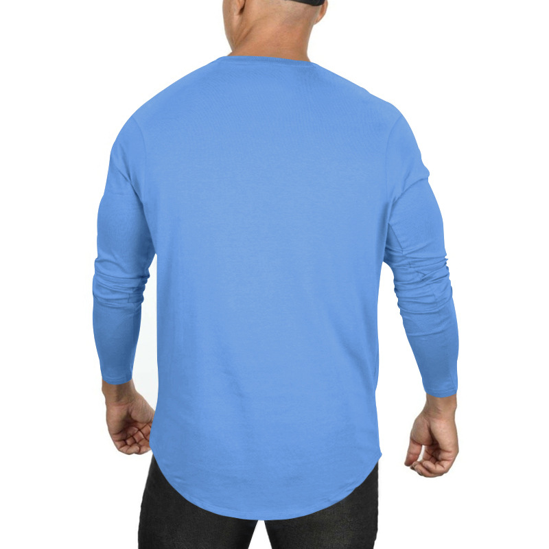 Autumn/Winter Men's 2024 Long sleeved Casual Round Neck Solid Color Top with Bottom T-shirt_senzul.com