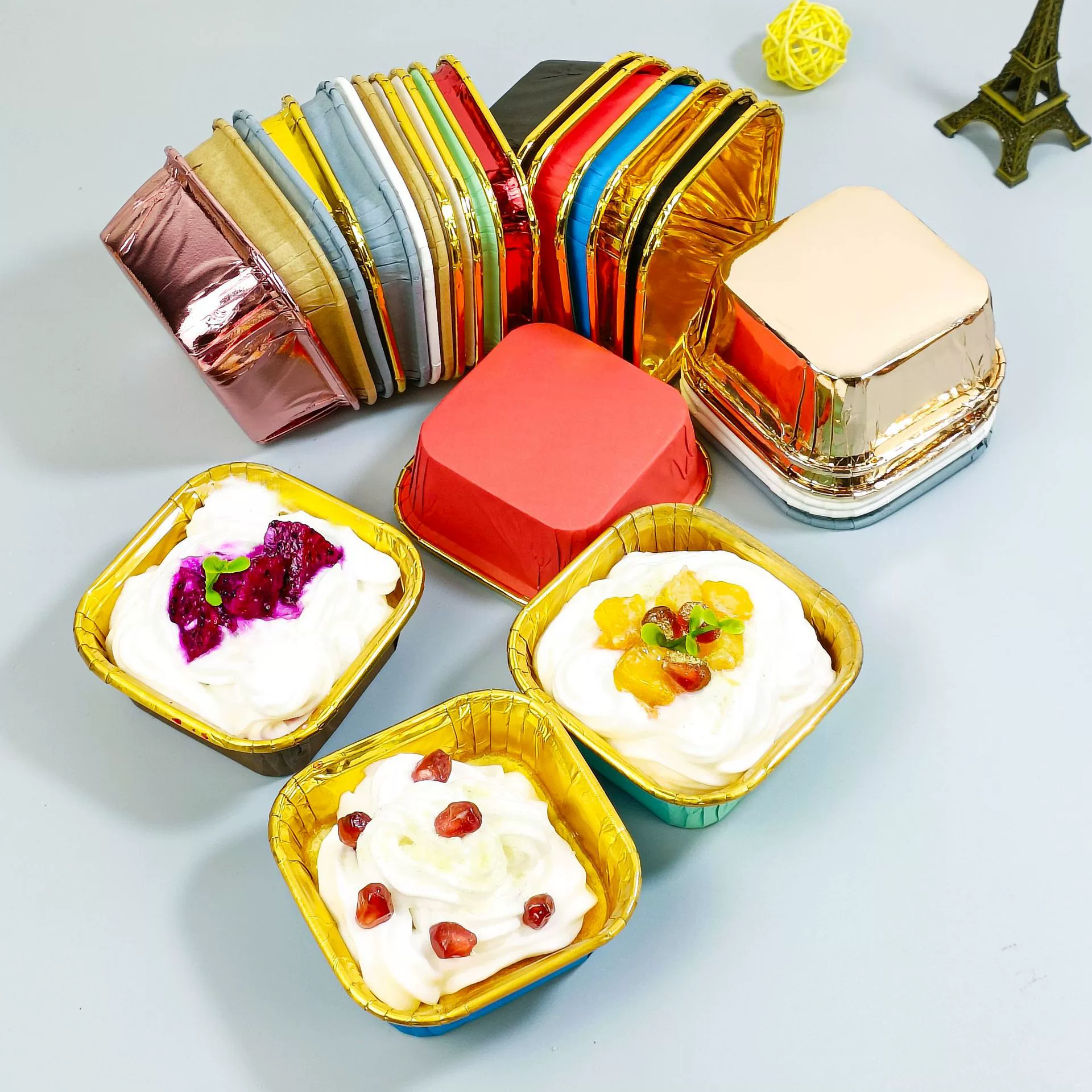 Одноразовая термостойкая утолщенная квадратная Лавовая чашка для шоколадного торта для выпечки ПЭТ-пленки 150 мл