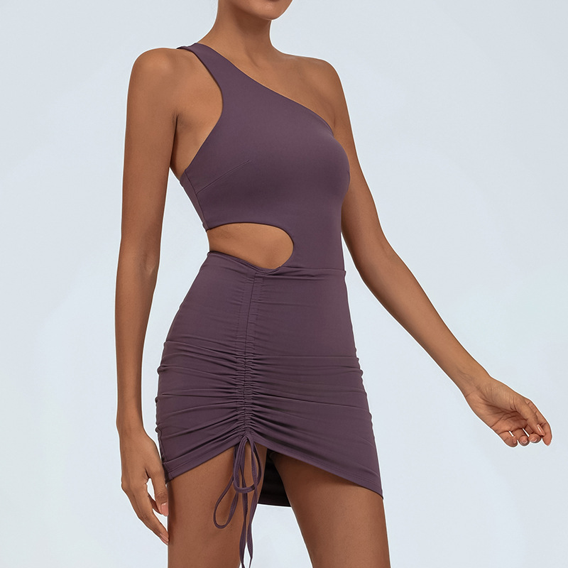 Vapatas de yoga de mujeres europeas y estadounidenses transfronterizas con leggings de alta velocidad elástica de cuerda seca deportiva de acondicionamiento físico falda de tenis bolsas de ropa